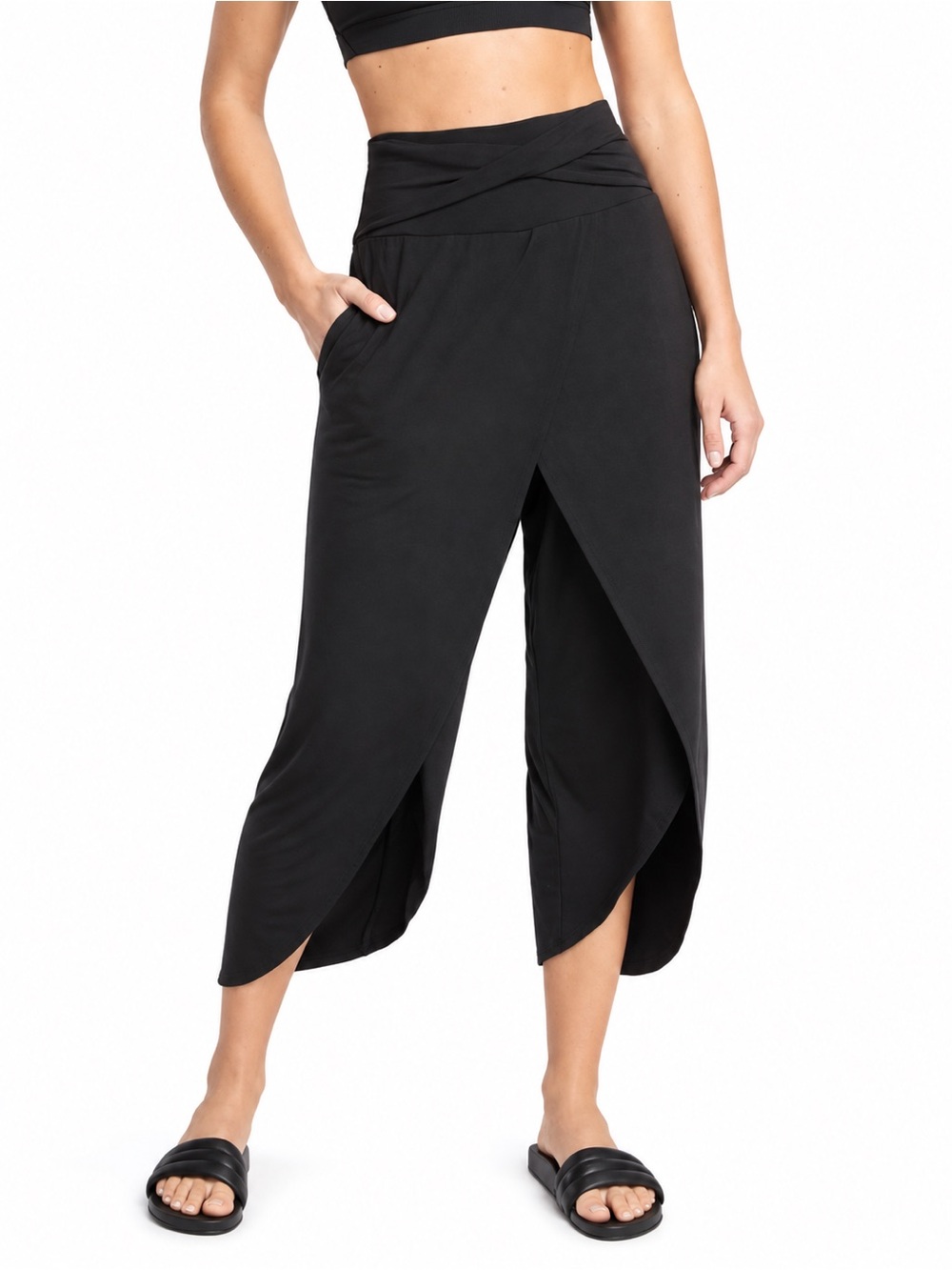 ATHLETA Release Pants Womens Black 0971 Harem Modal Relaxed Pull On large